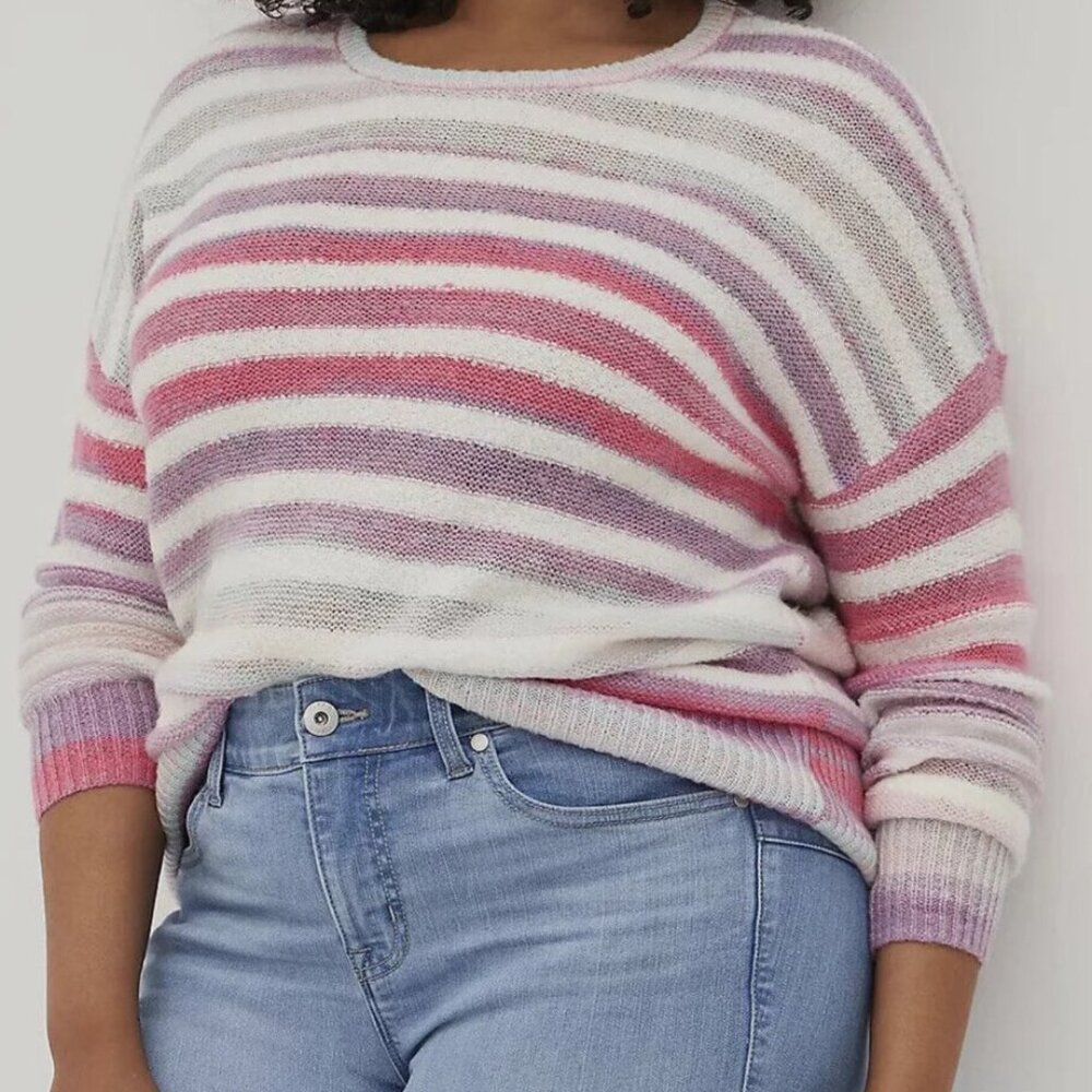 Torrid drop shoulder striped sweater